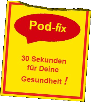 rot-gelbes Bild einer aufgerissenen Pod-fix-Tüte